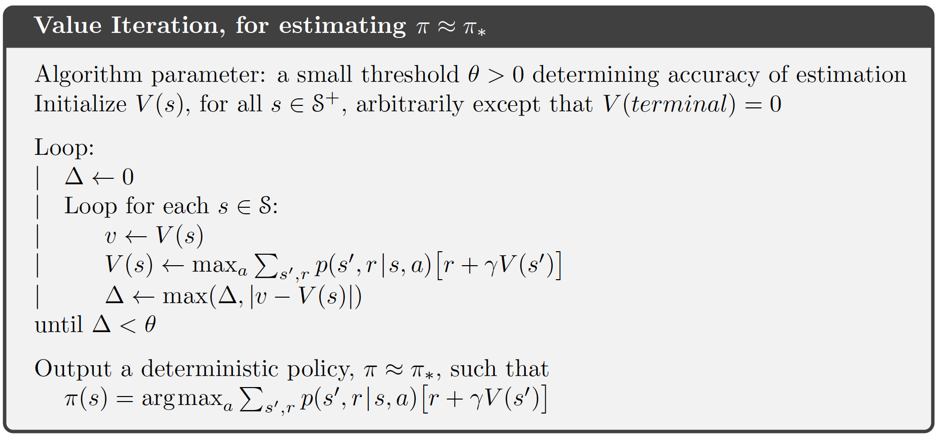 Value iteration [@Sutton18].